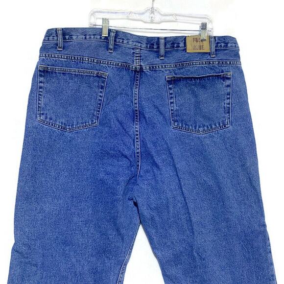 Full Blue Denim Jeans Men's Size 46x32 Medium Straight Fit 100% Cotton - Picture 5 of 9